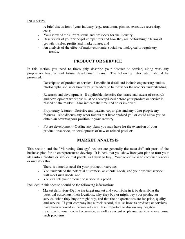 industry size in business plan industry structure in business plan